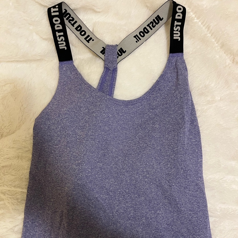 Nike Dry Fit Just Do It Elastika Racerback Tank Top Purple size Small - Picture 4 of 5
